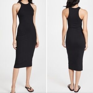 WSLY Ribbed Midi Black Tank Dress Size Large
